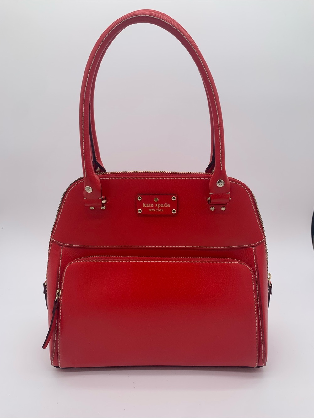 Kate Spade Red Leather Dome Satchel